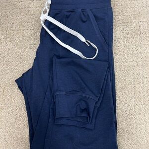 ZYIA Navy Blue Track Pants with White Drawstring